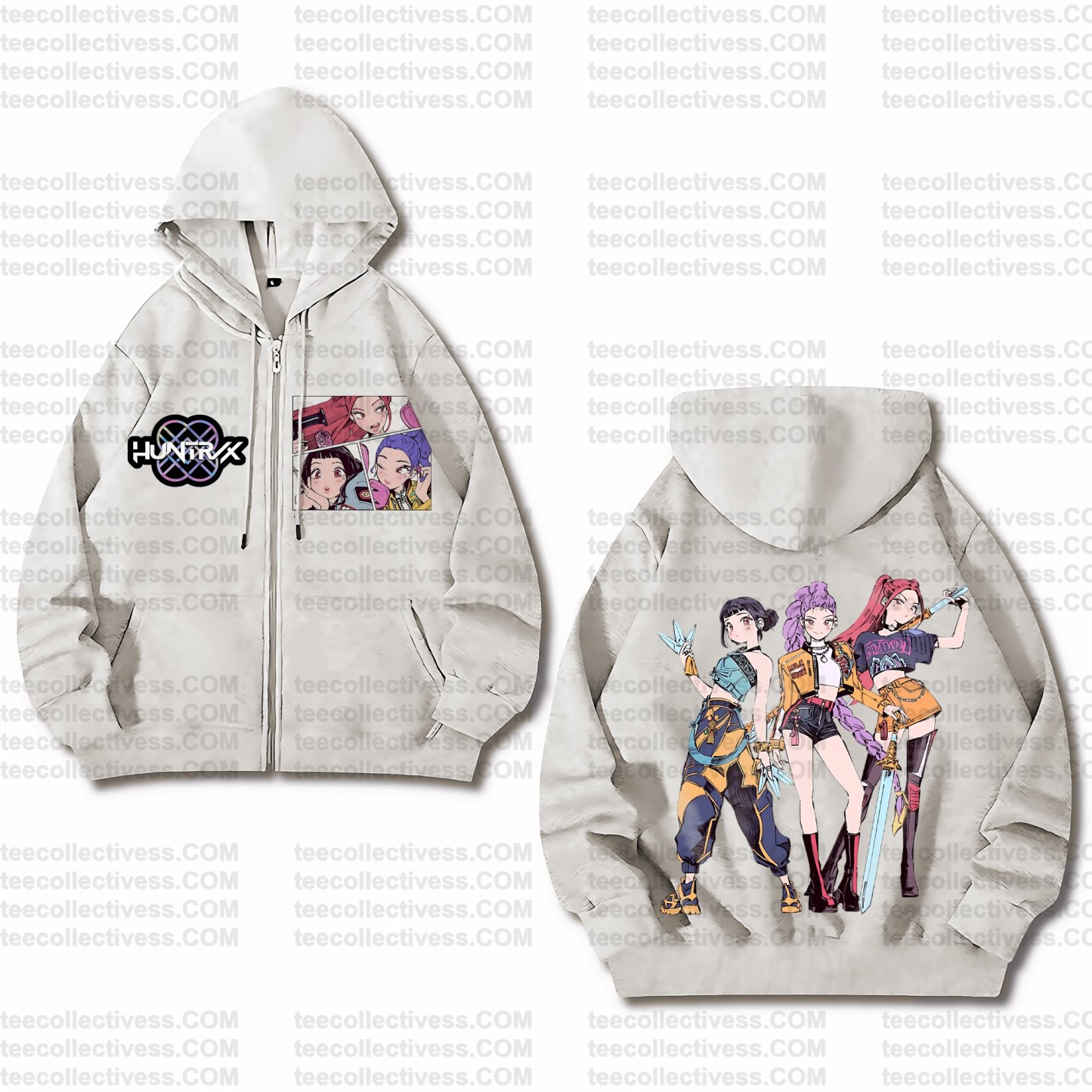 Unisex Graphic Streetwear Vintage Zipper Cardigan Plush Hoodie