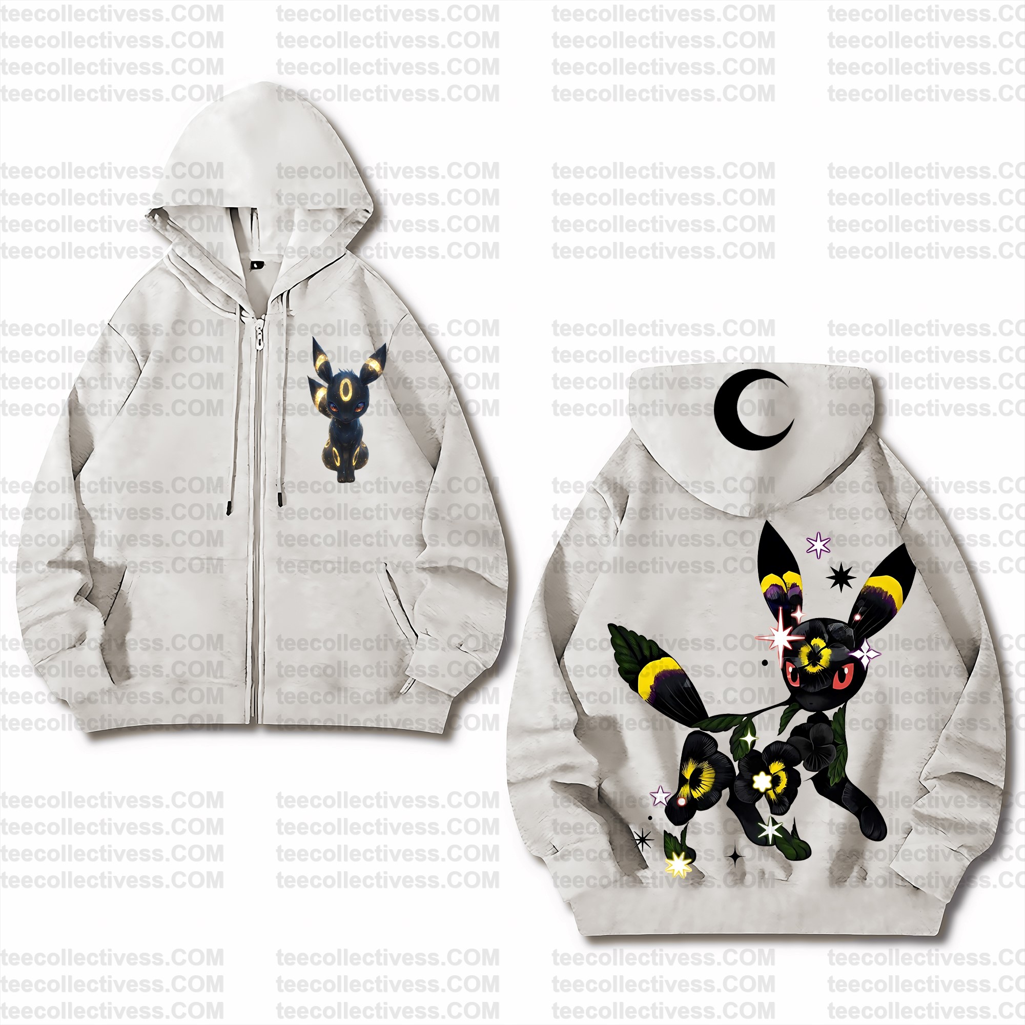 (Pokemon)Unisex Graphic Streetwear Vintage Zipper Cardigan Plush Hoodie