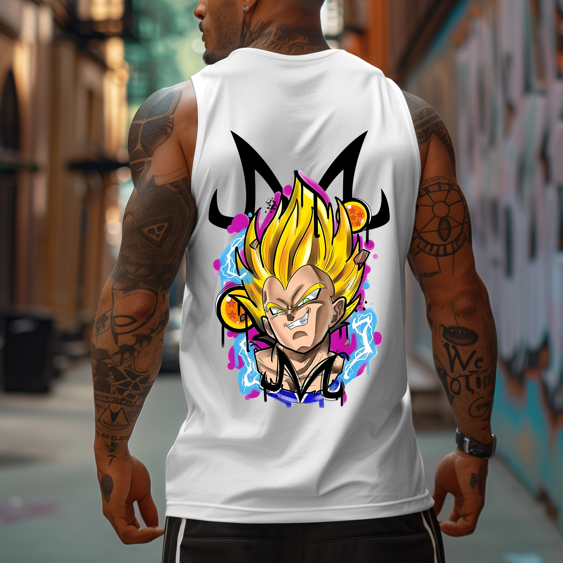 Oversized Anime Personalized Print Tank Top