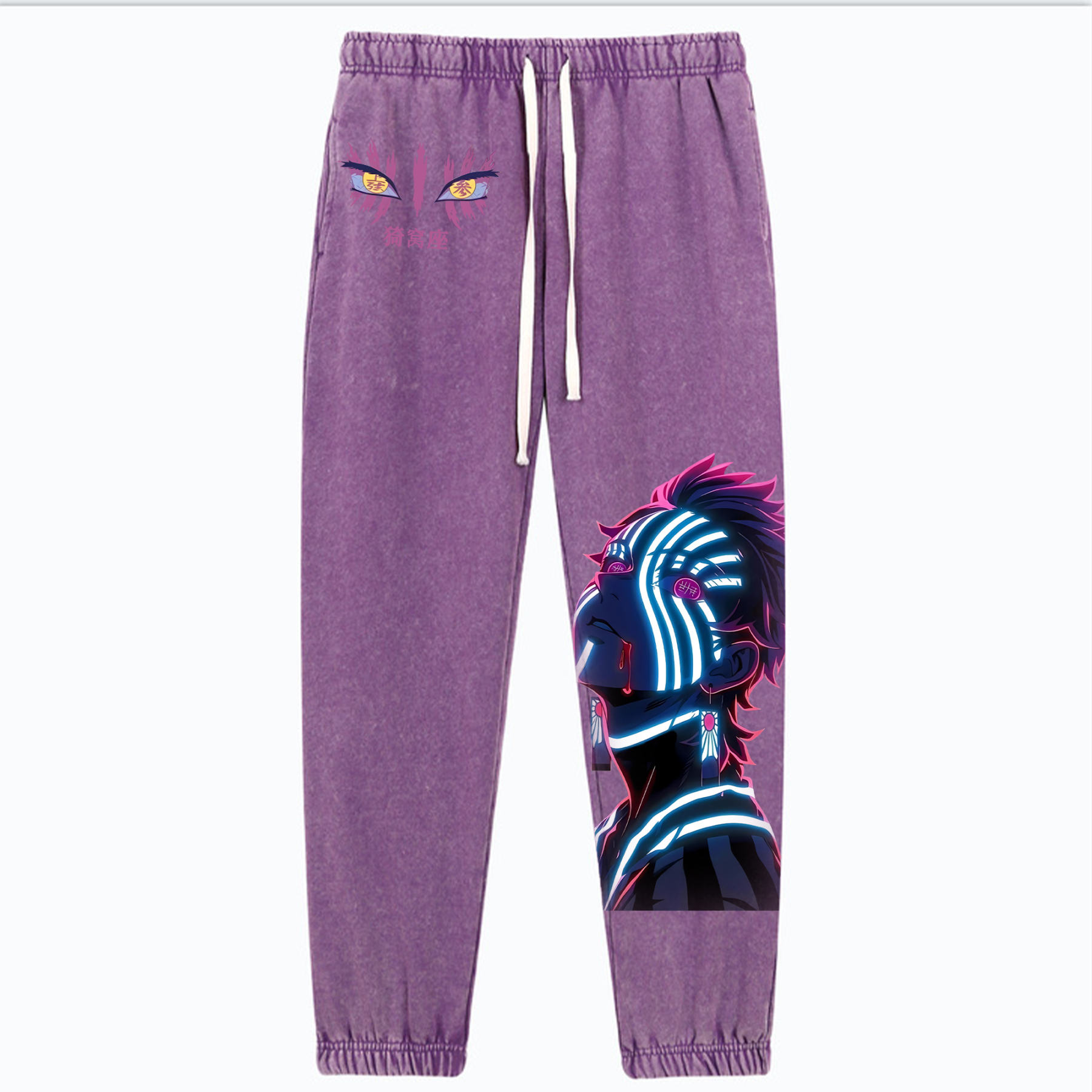 Vintage 3D Direct-Inkling Print Washed Unisex Pant