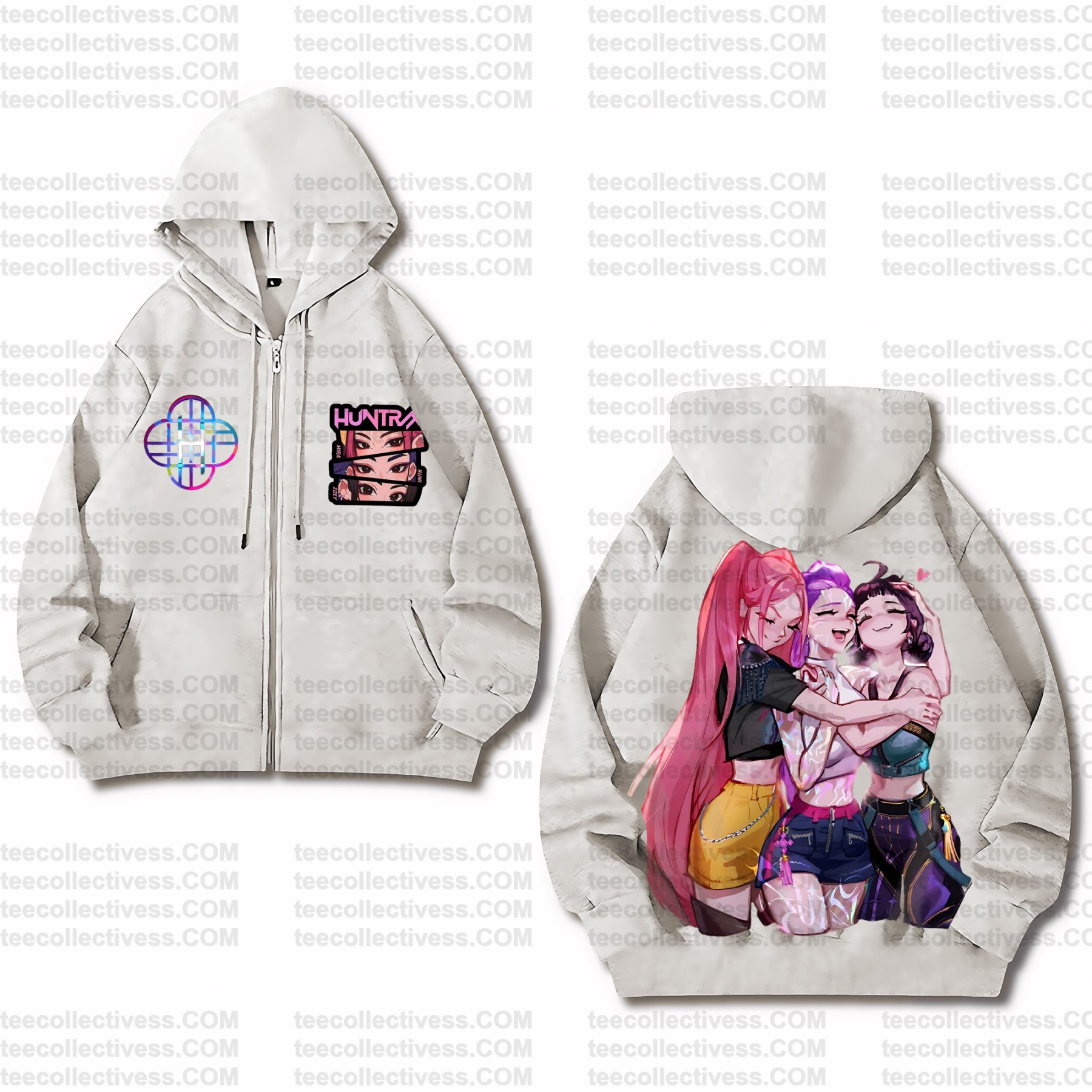 Unisex Graphic Streetwear Vintage Zipper Cardigan Plush Hoodie