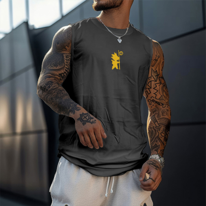 Oversize Dragon Ball Goku Print Tank Top