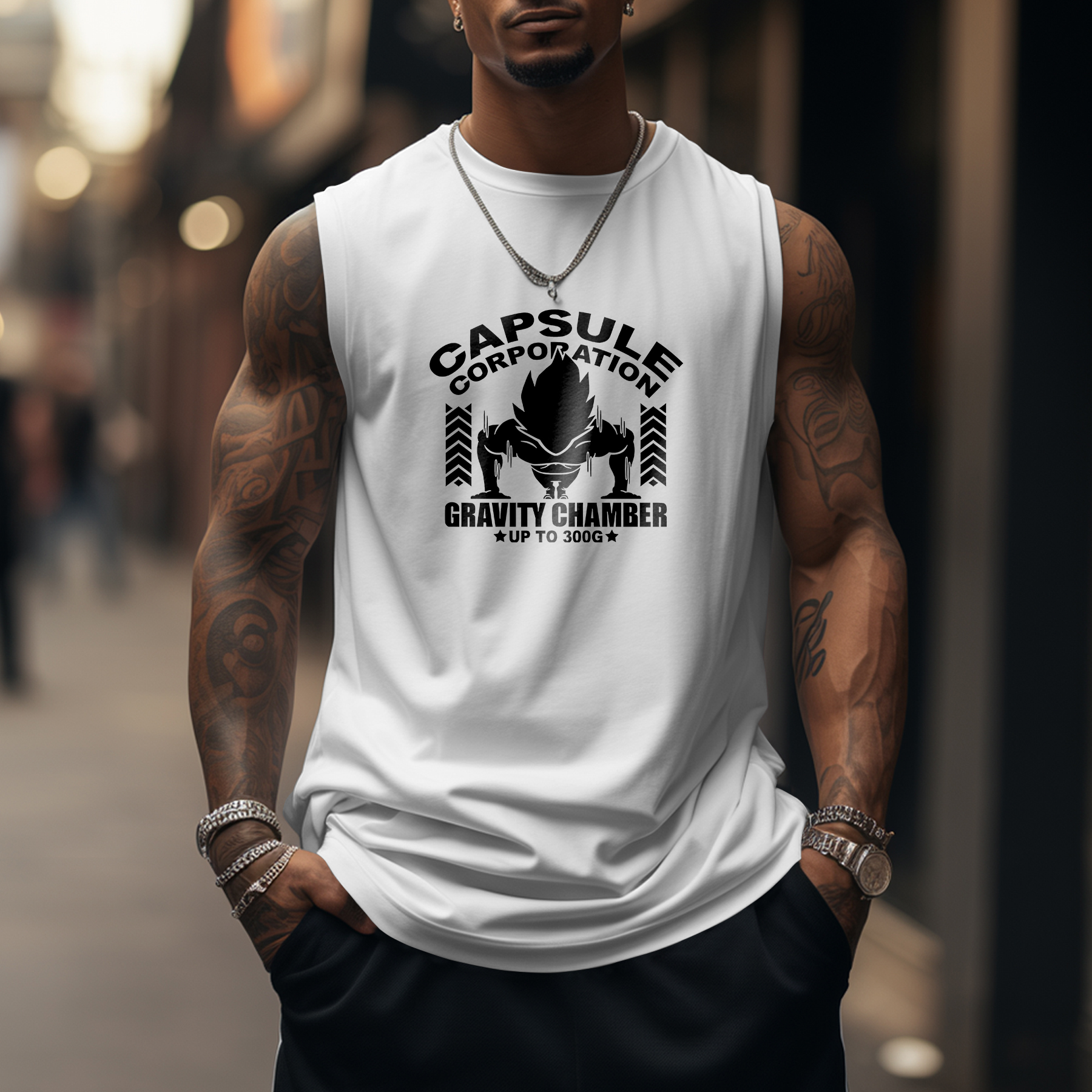 Men's Anime Print Fitness Tank Top