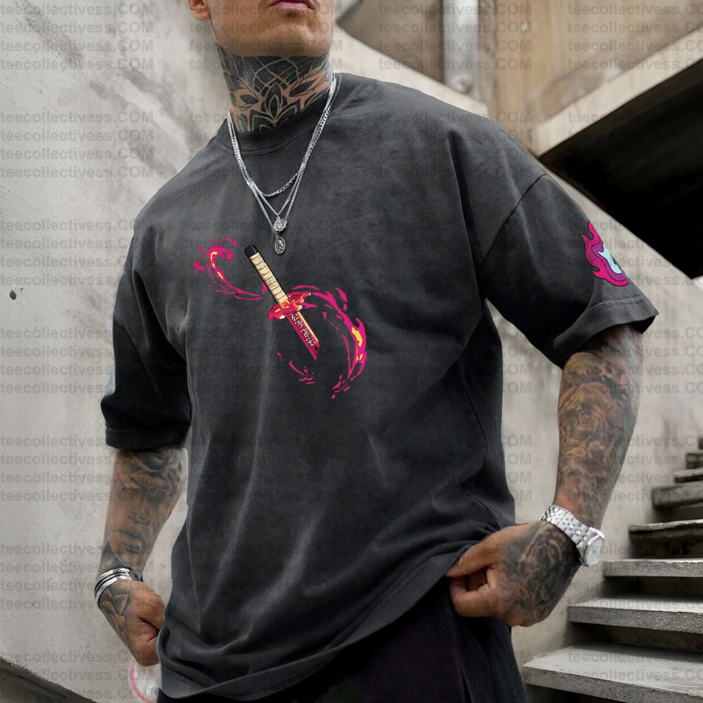 Vintage 3D Direct Inkjet Printed Washed Unisex T-Shirt