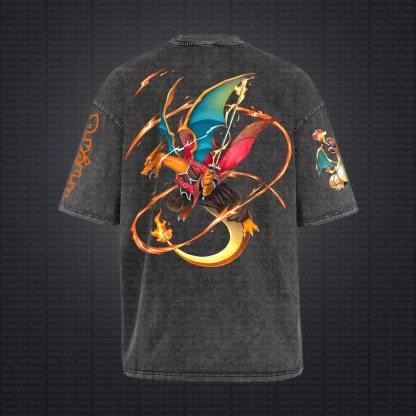 Unisex "Pokémon" Anime Style Vintage Washed T-Shirt