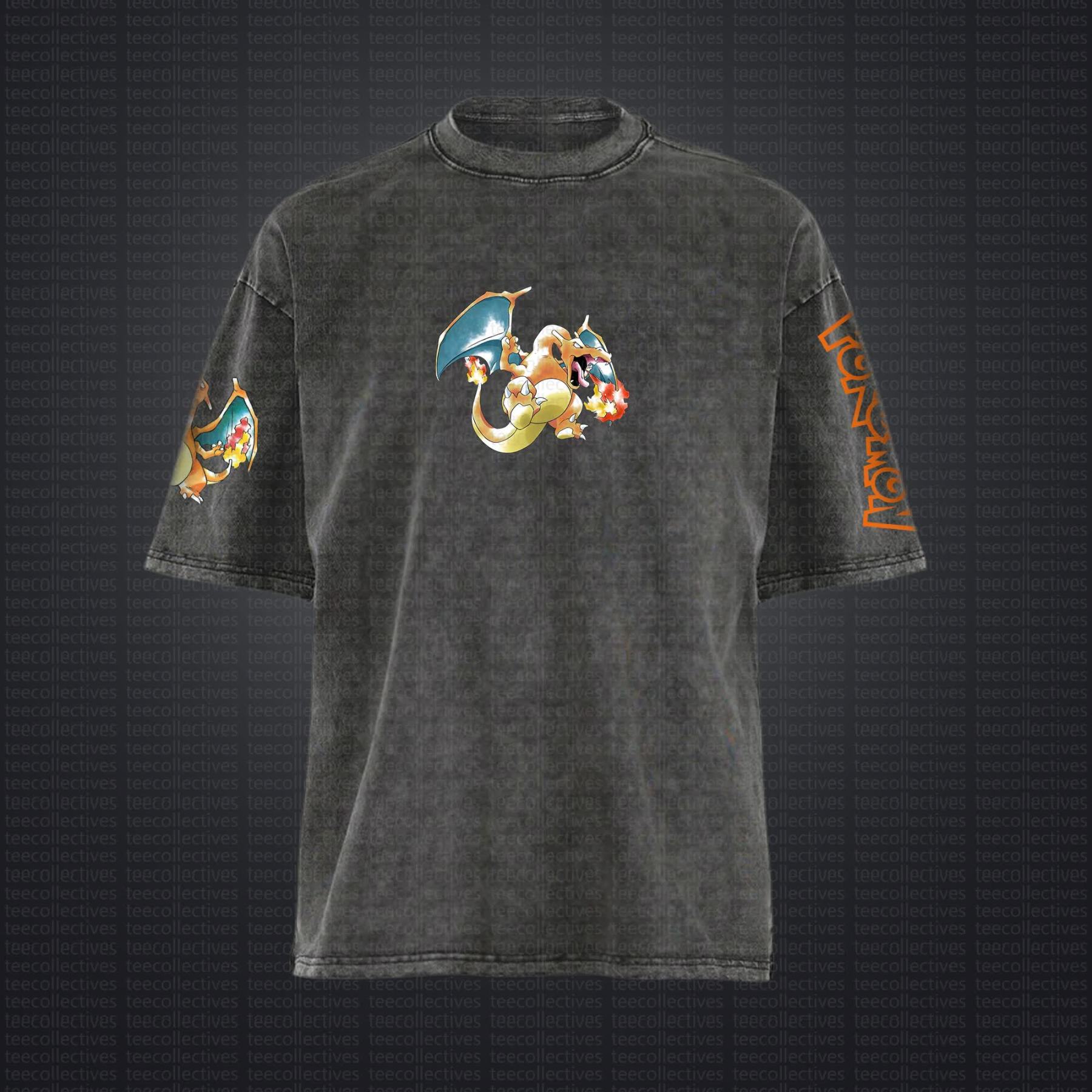 Unisex "Pokémon" Anime Style Vintage Washed T-Shirt