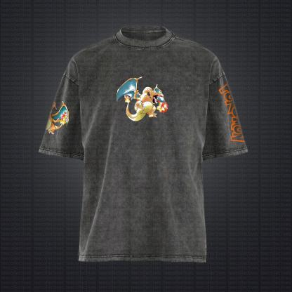 Unisex "Pokémon" Anime Style Vintage Washed T-Shirt