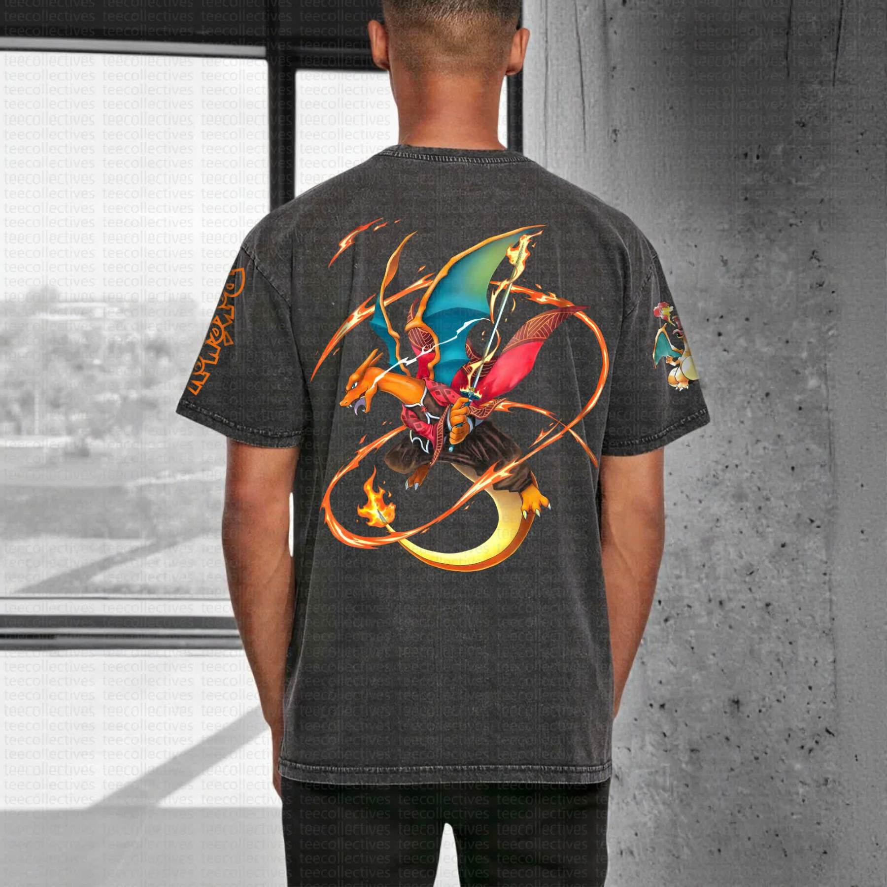 Unisex "Pokémon" Anime Style Vintage Washed T-Shirt