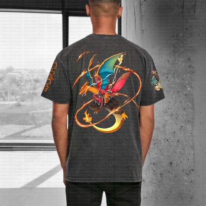 Unisex "Pokémon" Anime Style Vintage Washed T-Shirt