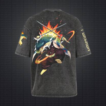 Unisex "Pokémon" Anime Style Vintage Washed T-Shirt