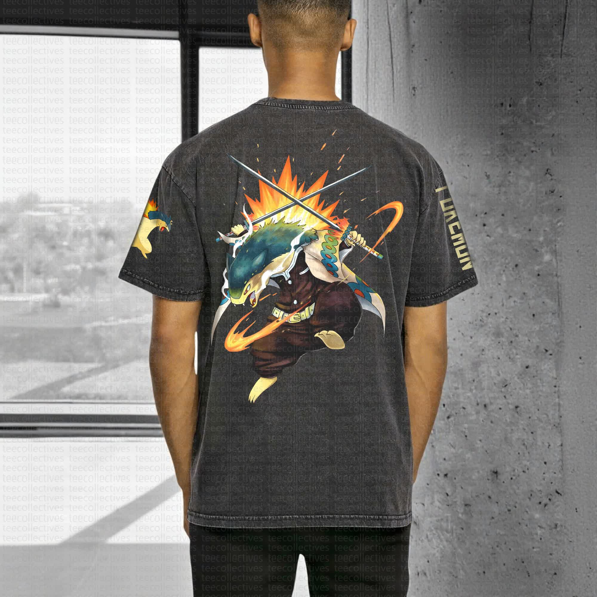 Unisex "Pokémon" Anime Style Vintage Washed T-Shirt