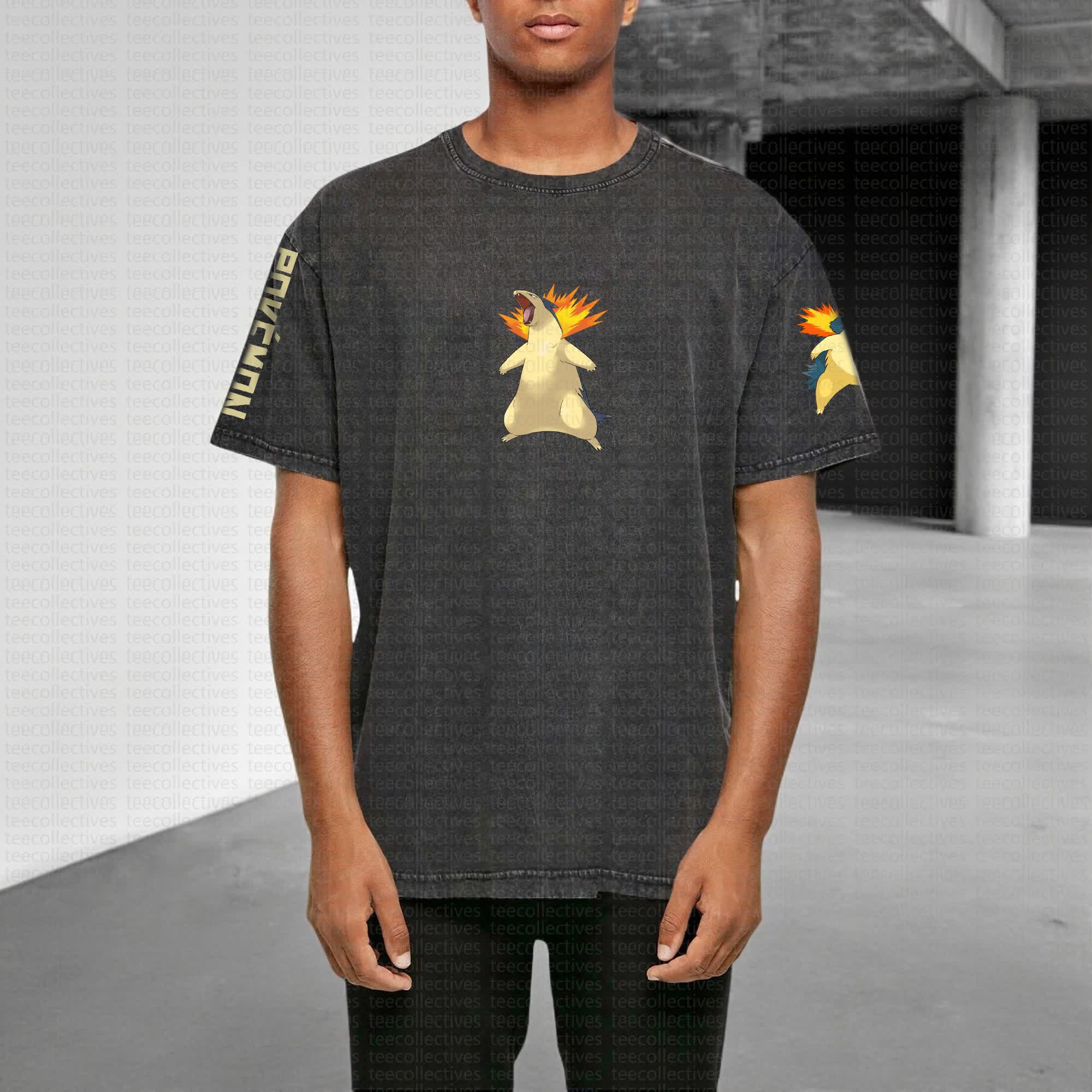 Unisex "Pokémon" Anime Style Vintage Washed T-Shirt