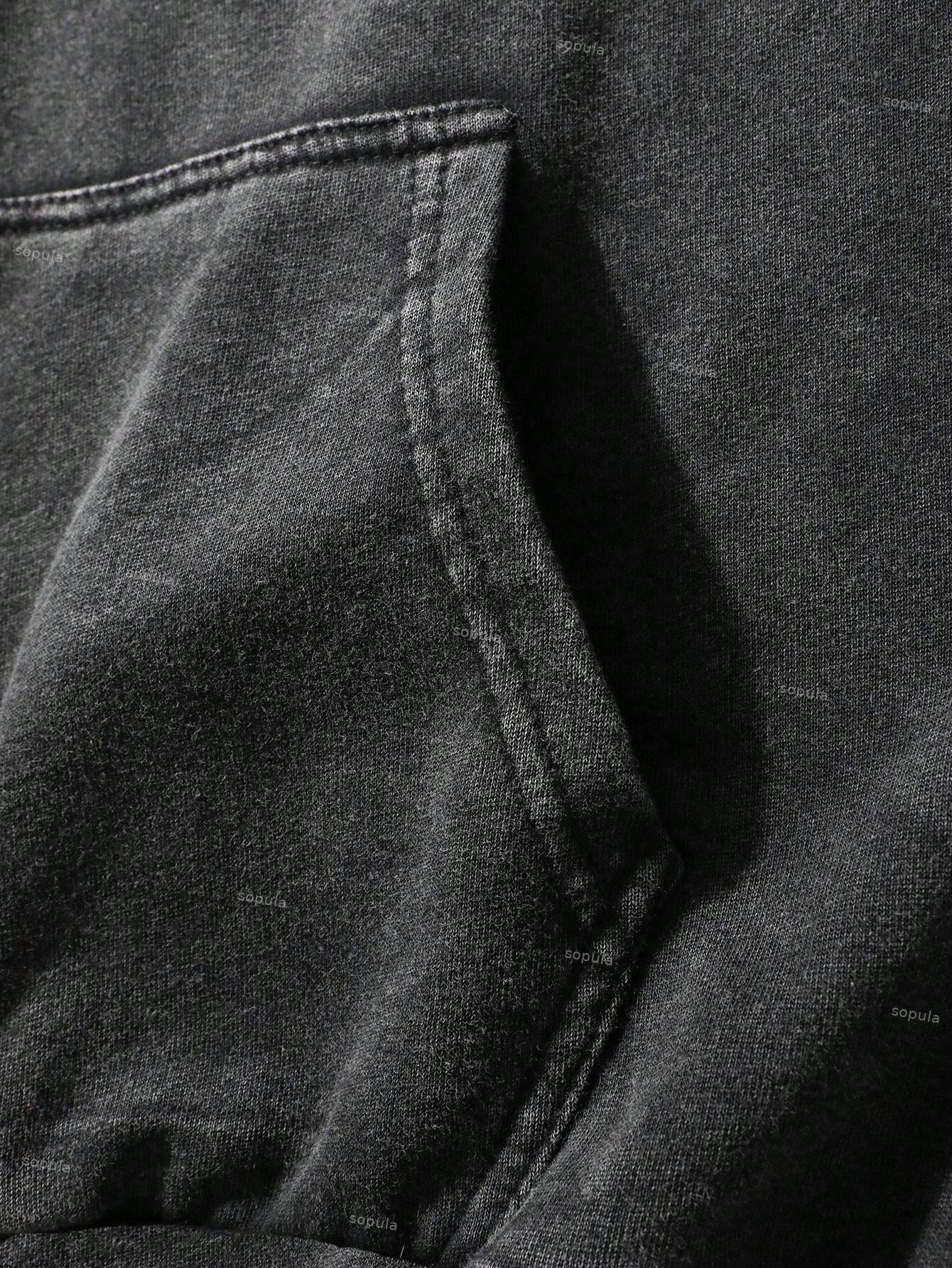 Sopula Vintage Saint Call Me If You Need Love Graphic Washed Oversized Hoodie