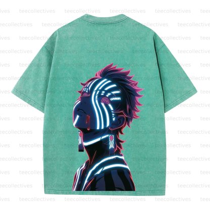 Vintage 3D Direct Inkjet Printed Washed Unisex T-Shirt