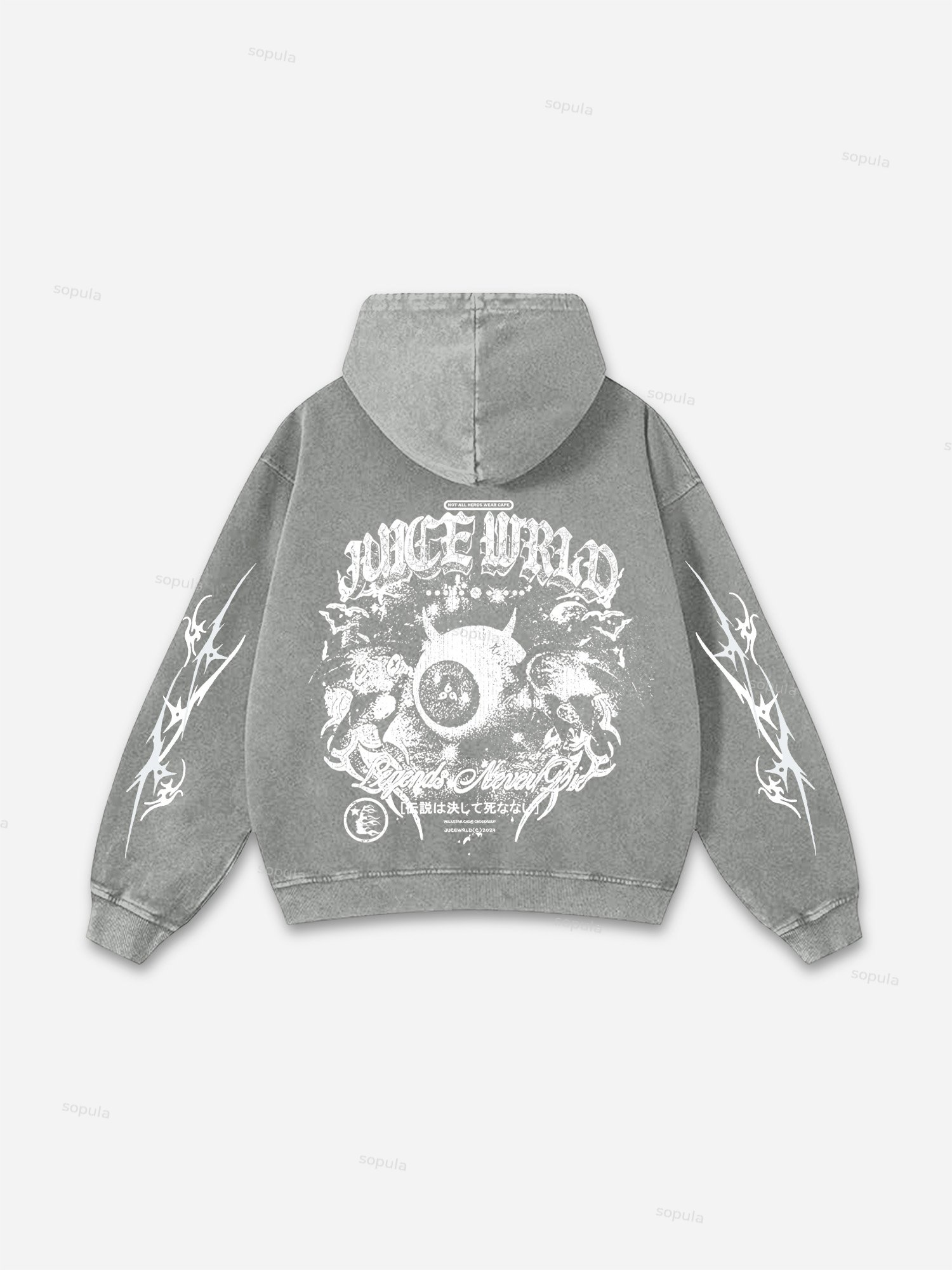 Sopula Vintage Juice World Graphic Washed Distressed Hoodie