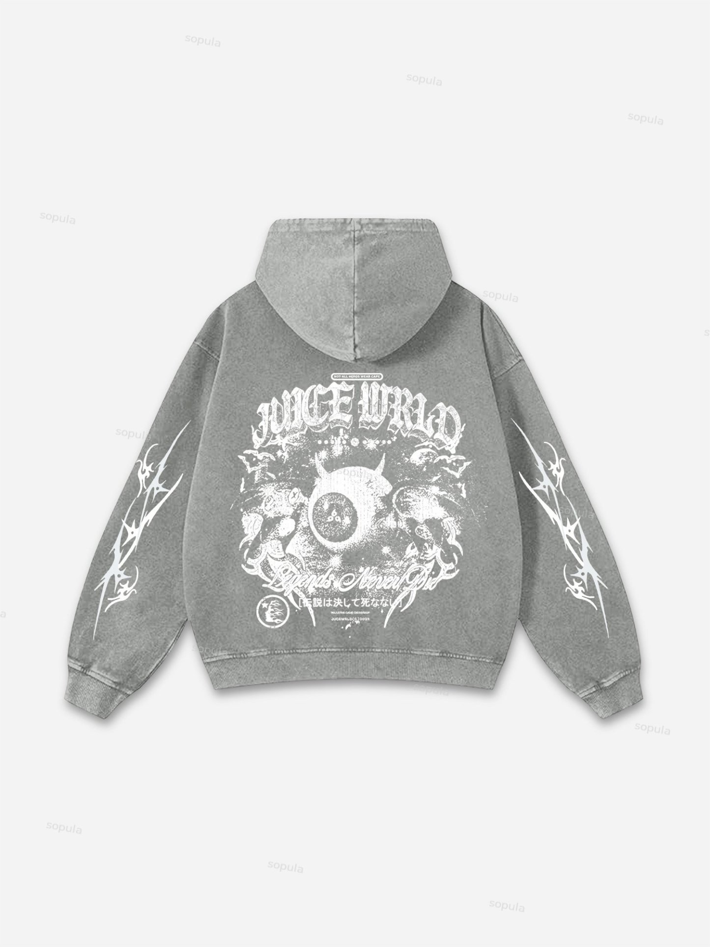 Sopula Vintage Juice World Graphic Washed Distressed Hoodie