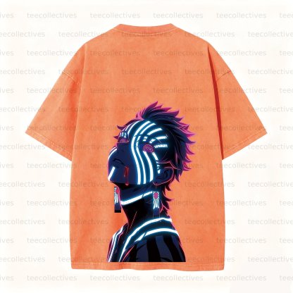 Vintage 3D Direct Inkjet Printed Washed Unisex T-Shirt