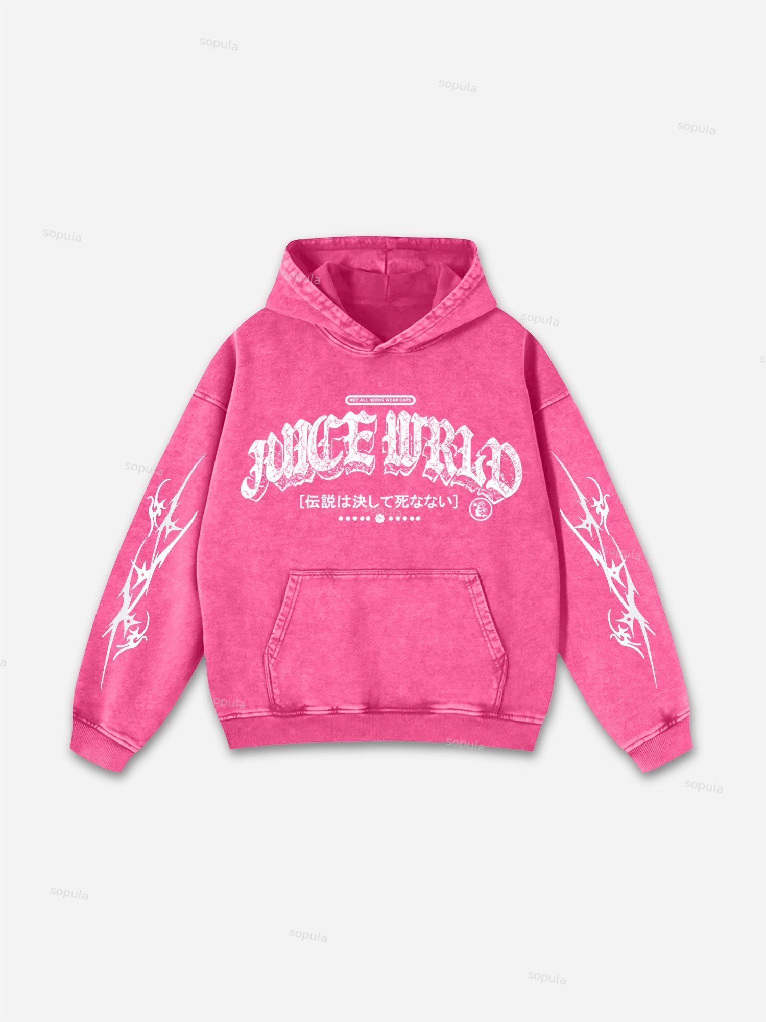Sopula Vintage Juice World Graphic Washed Distressed Hoodie