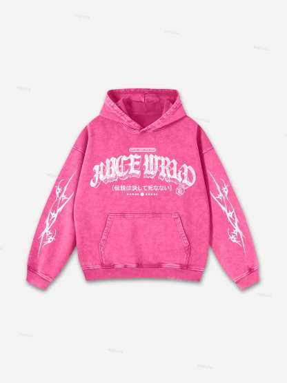 Sopula Vintage Juice World Graphic Washed Distressed Hoodie