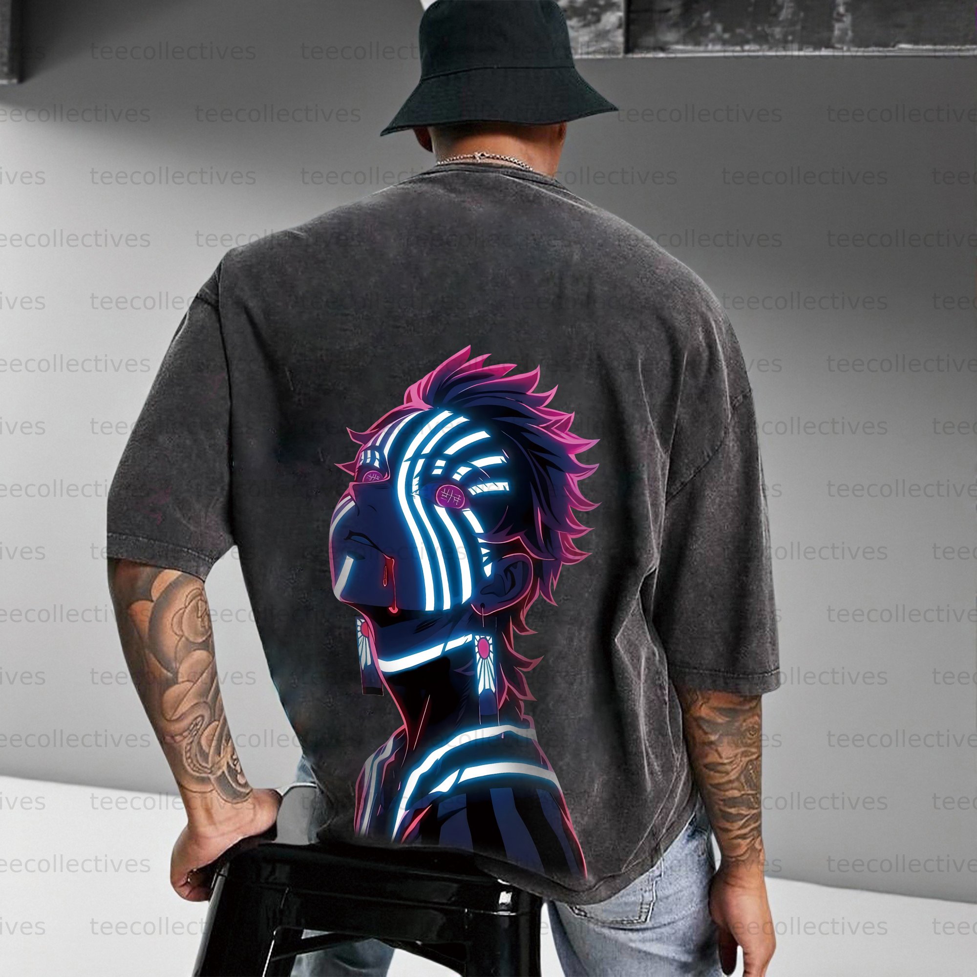 Vintage 3D Direct Inkjet Printed Washed Unisex T-Shirt