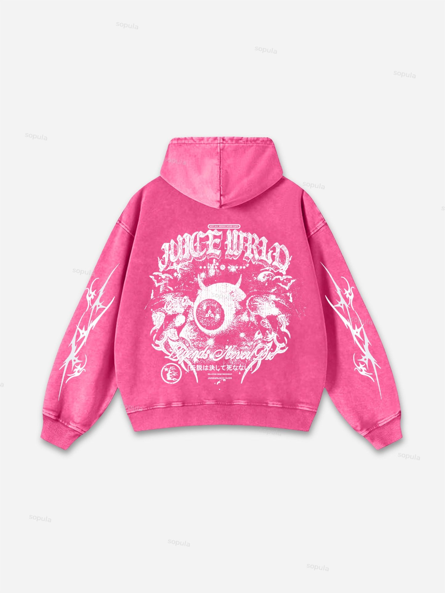 Sopula Vintage Juice World Graphic Washed Distressed Hoodie