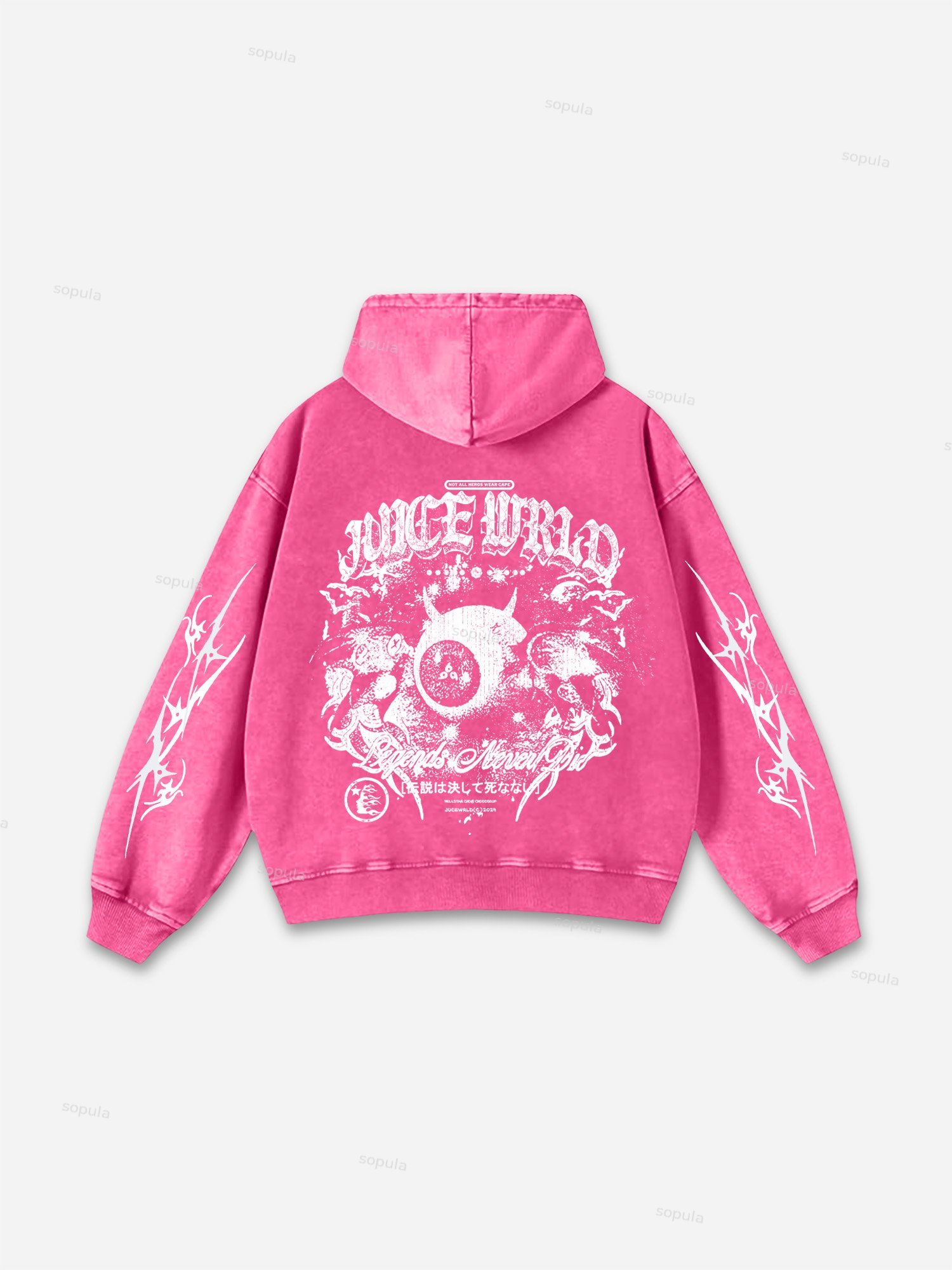 Sopula Vintage Juice World Graphic Washed Distressed Hoodie