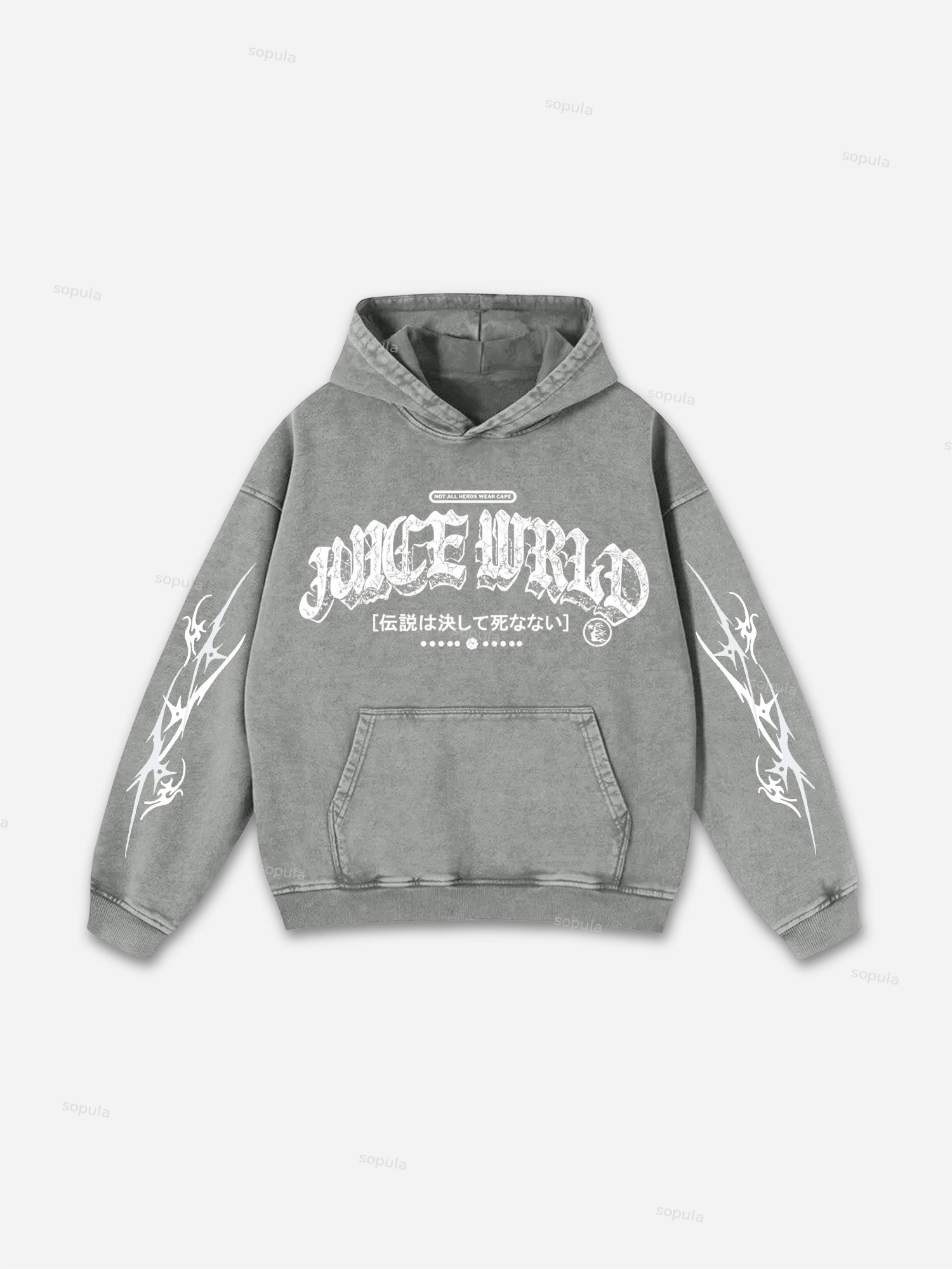 Sopula Vintage Juice World Graphic Washed Distressed Hoodie