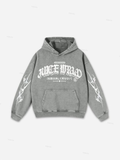 Sopula Vintage Juice World Graphic Washed Distressed Hoodie
