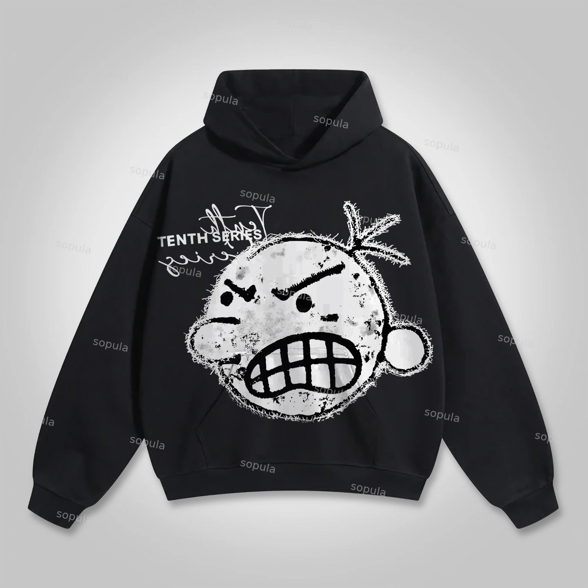 Sopula Retro Street Tenth Series Graphic Pullover Hoodie