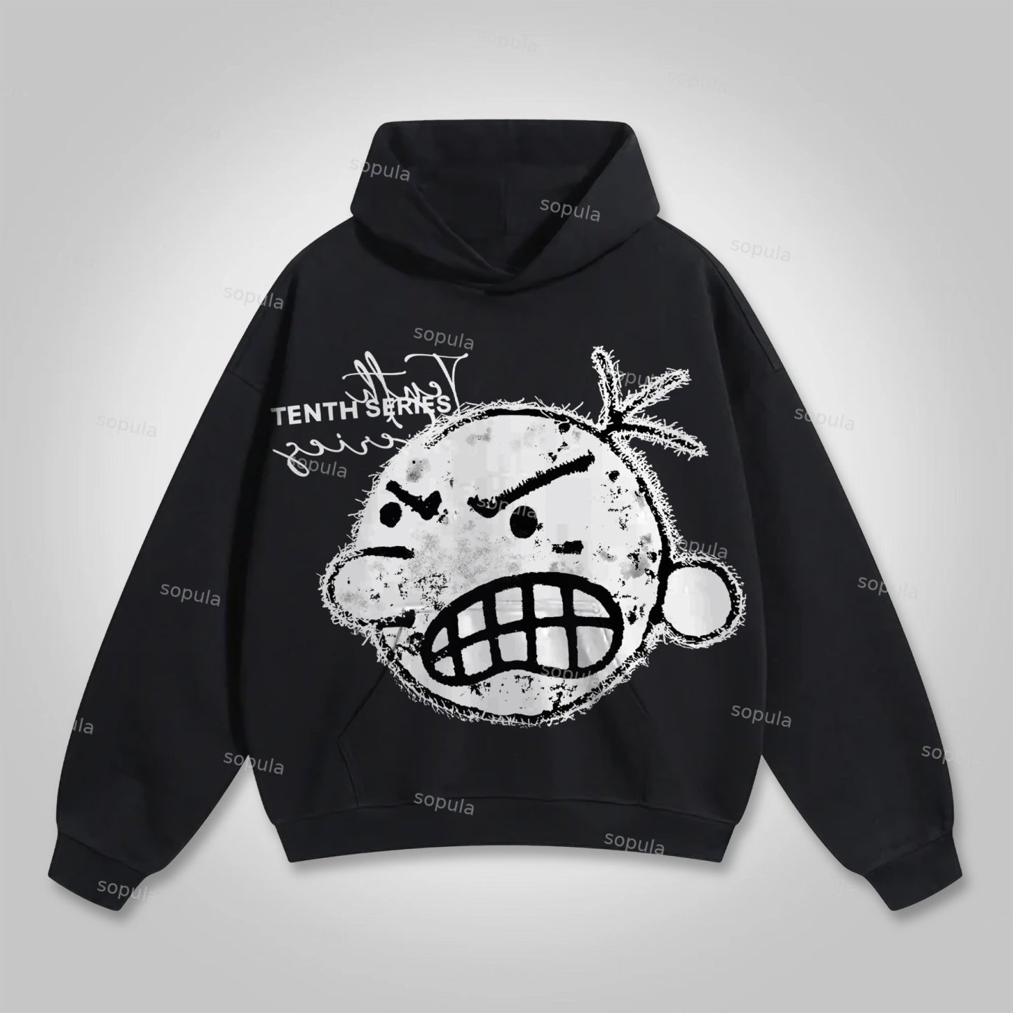 Sopula Retro Street Tenth Series Graphic Pullover Hoodie