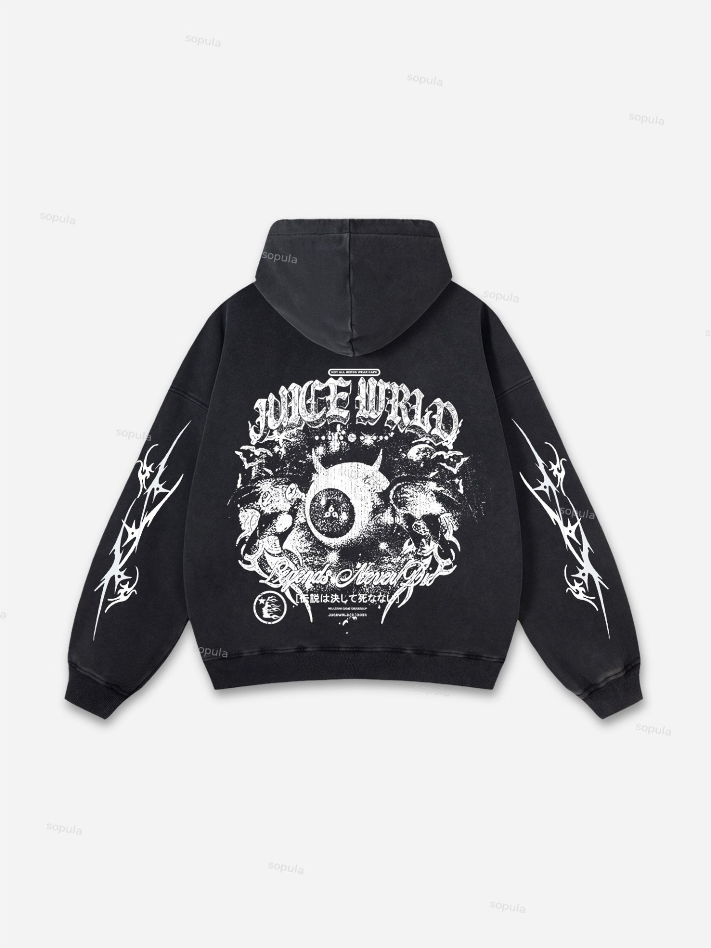 Sopula Vintage Juice World Graphic Washed Distressed Hoodie
