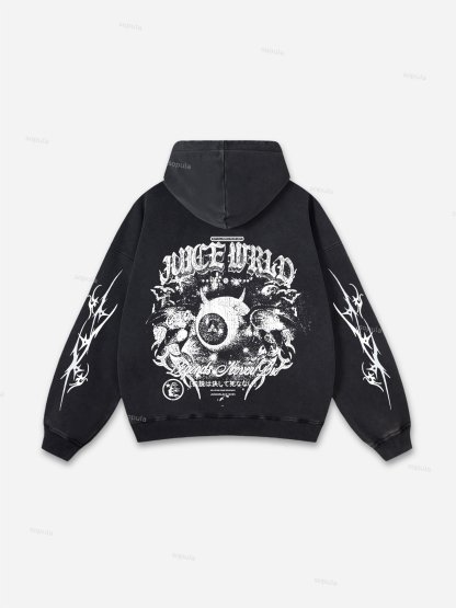 Sopula Vintage Juice World Graphic Washed Distressed Hoodie