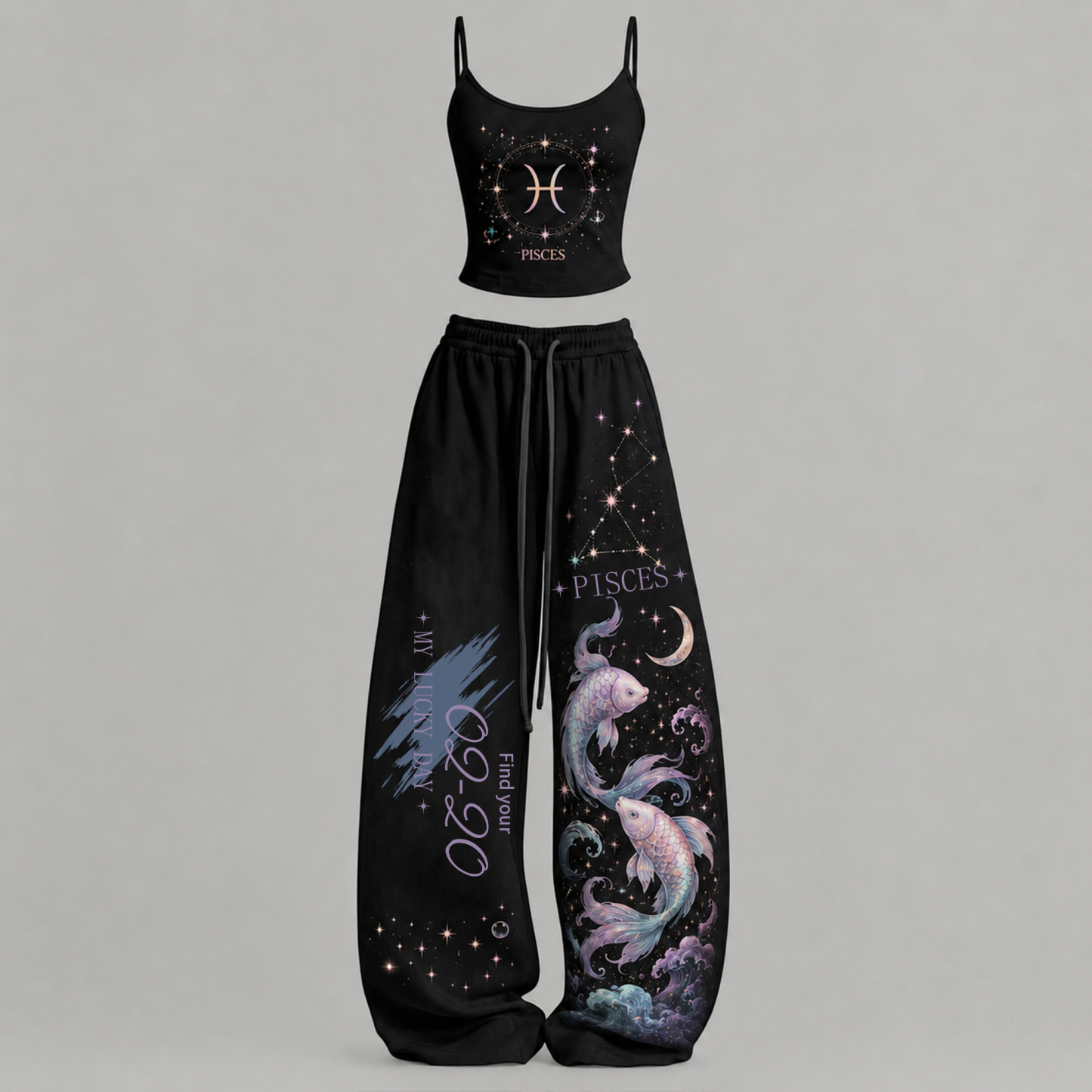 Pisces Cosmic Series Women's T-Shirt & Elasticated Trousers Two-Piece Set