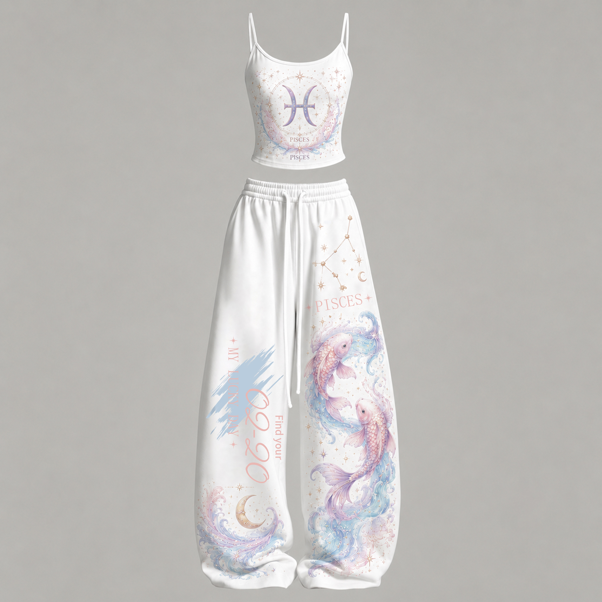 Pisces Cosmic Series Women's T-Shirt & Elasticated Trousers Two-Piece Set