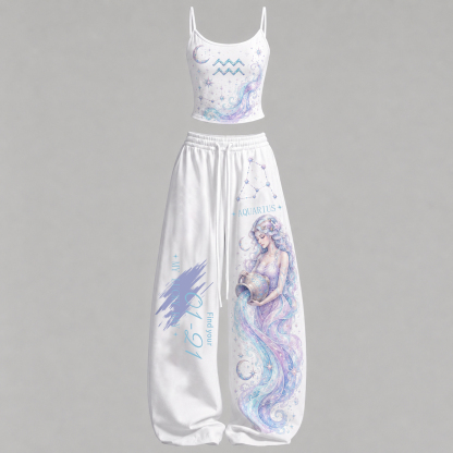 Aquarius Cosmic Series Women's T-Shirt & Elasticated Trousers Two-Piece Set