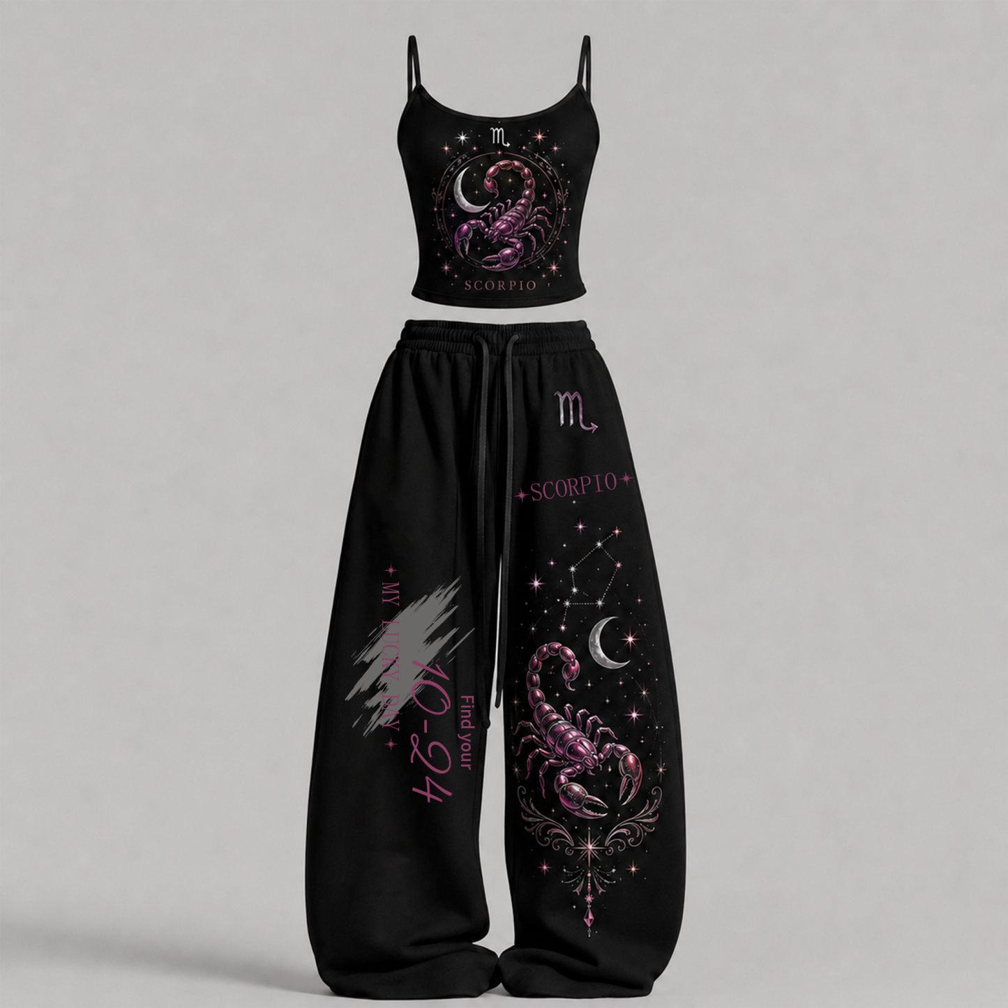 Scorpio Cosmic Series Women's T-Shirt & Elasticated Trousers Two-Piece Set