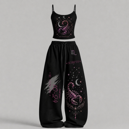 Scorpio Cosmic Series Women's T-Shirt & Elasticated Trousers Two-Piece Set