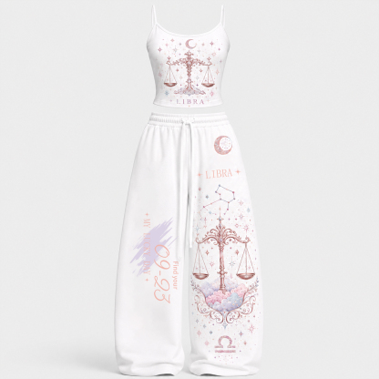 Libra Cosmic Series Women's T-Shirt & Elasticated Trousers Two-Piece Set