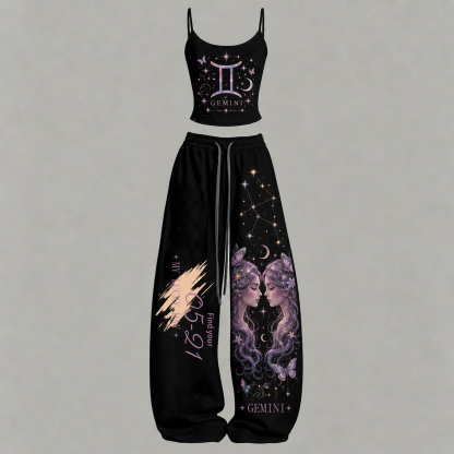 Gemini Cosmic Series Women's T-Shirt & Elasticated Trousers Two-Piece Set