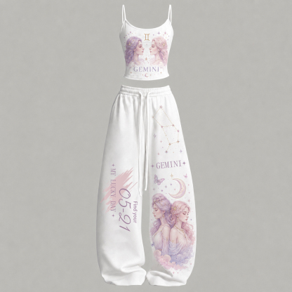 Gemini Cosmic Series Women's T-Shirt & Elasticated Trousers Two-Piece Set
