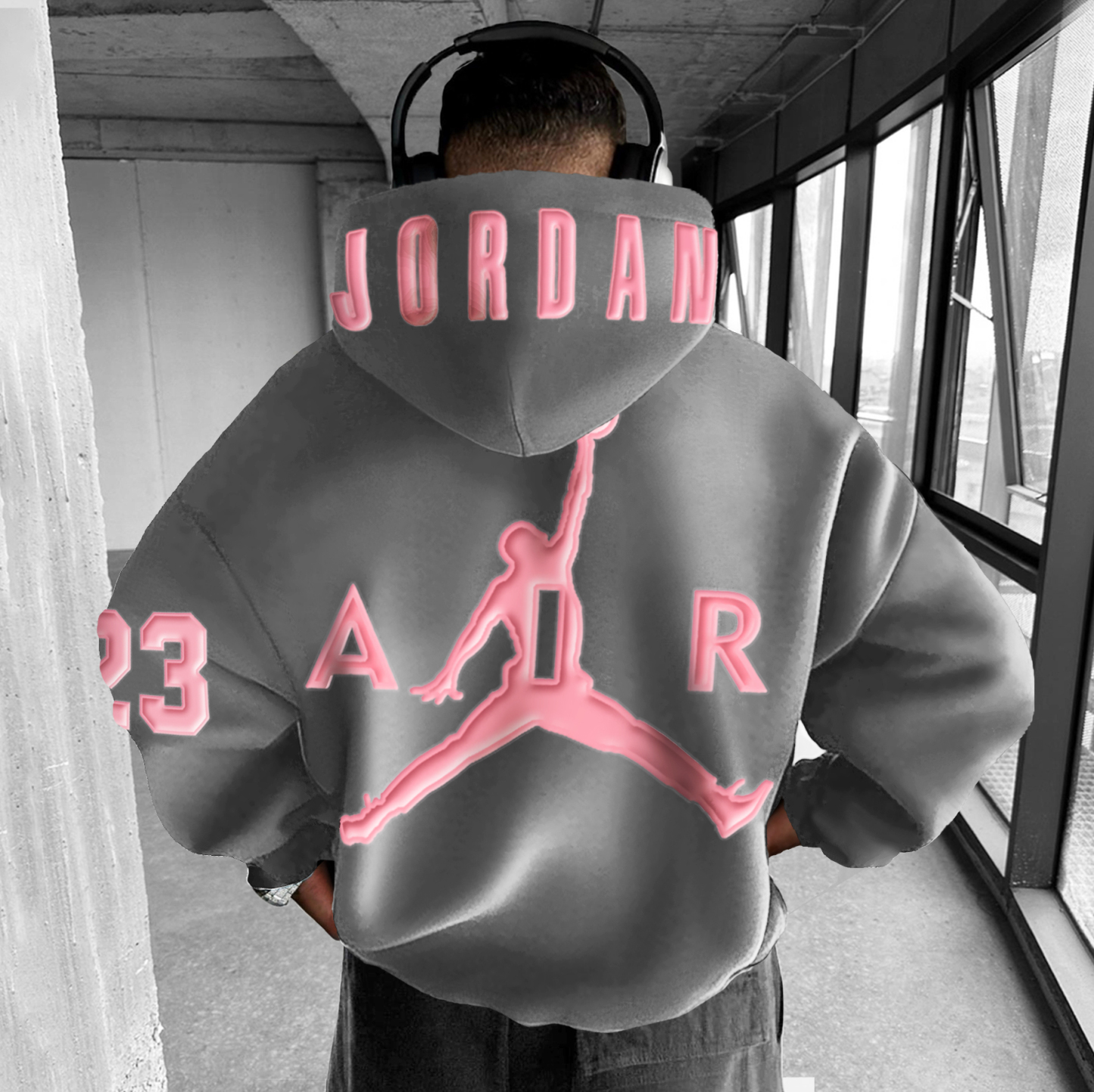 Unisex Jumpman Printed Casual Hoodie-Teegamechanger