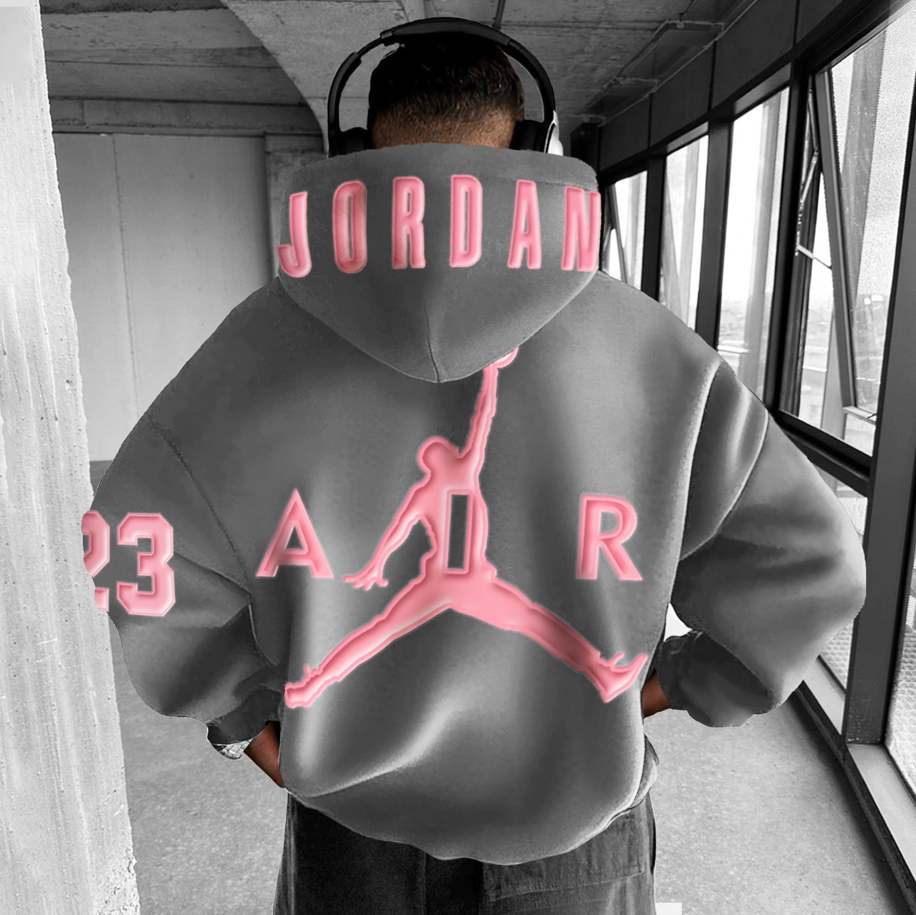 Unisex Jumpman Printed Casual Hoodie-Teegamechanger