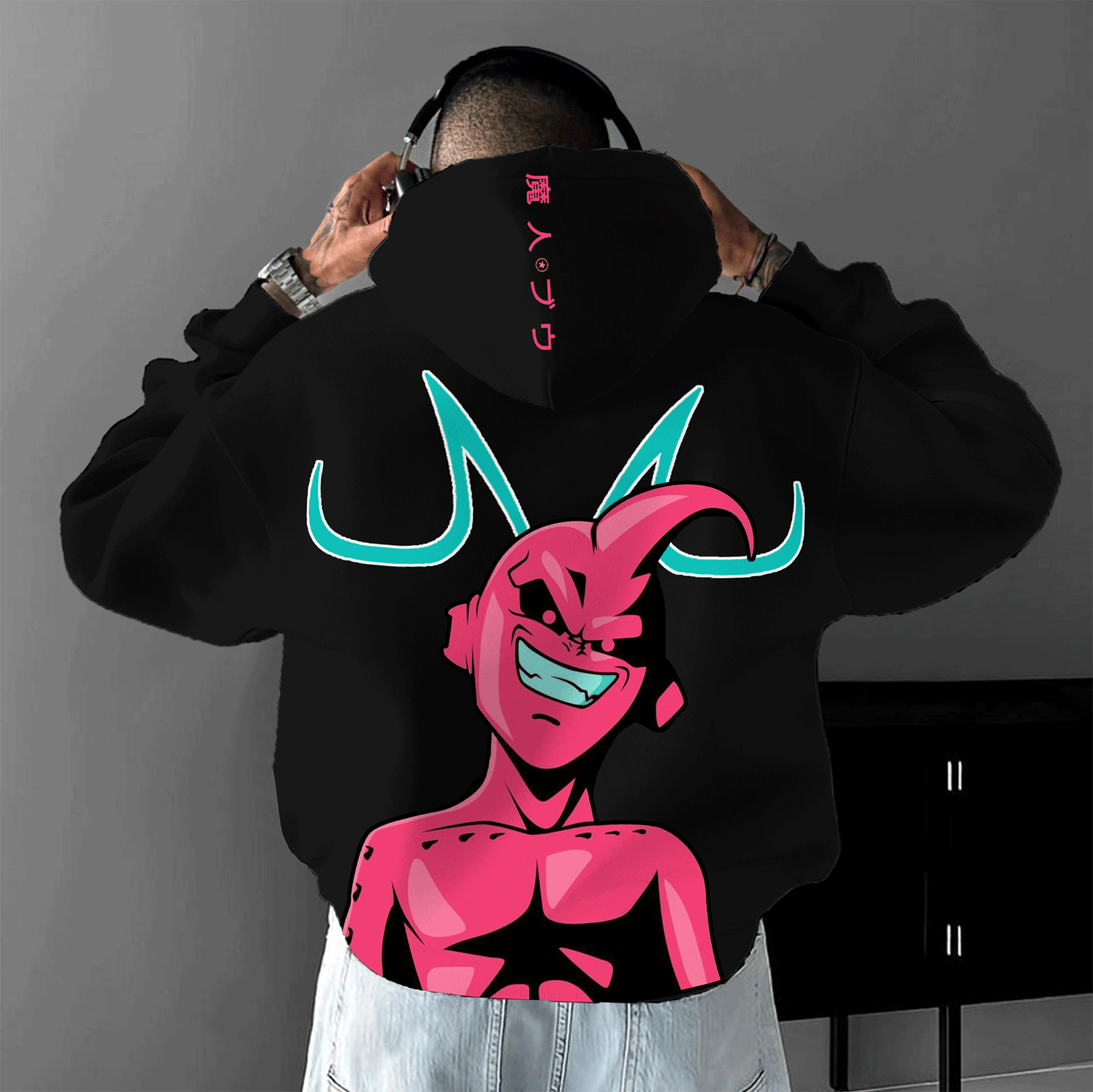 Unisex Anime Casual Print Oversized Hoodie-Teegamechanger