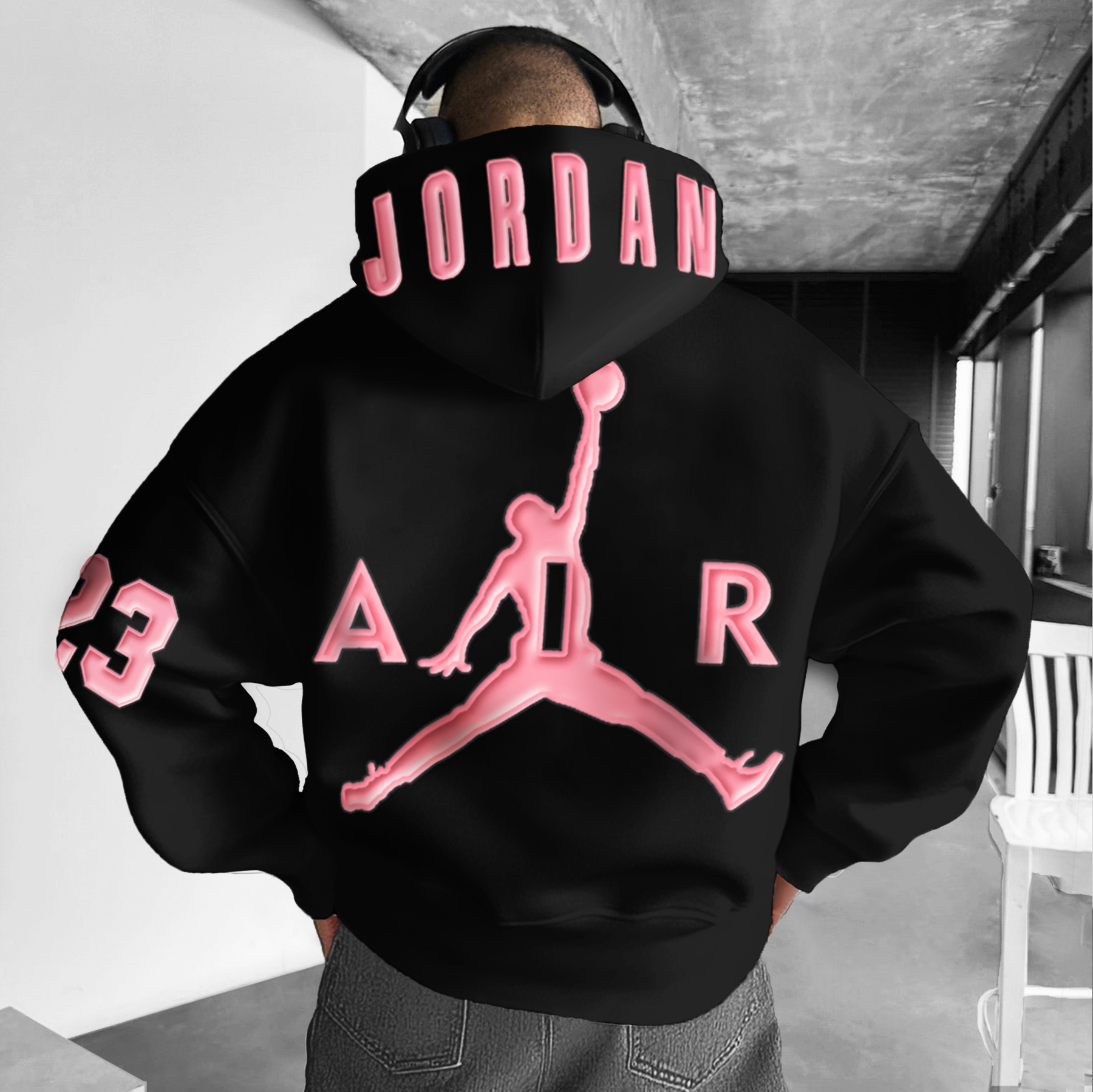 Unisex Jumpman Printed Casual Hoodie-Teegamechanger