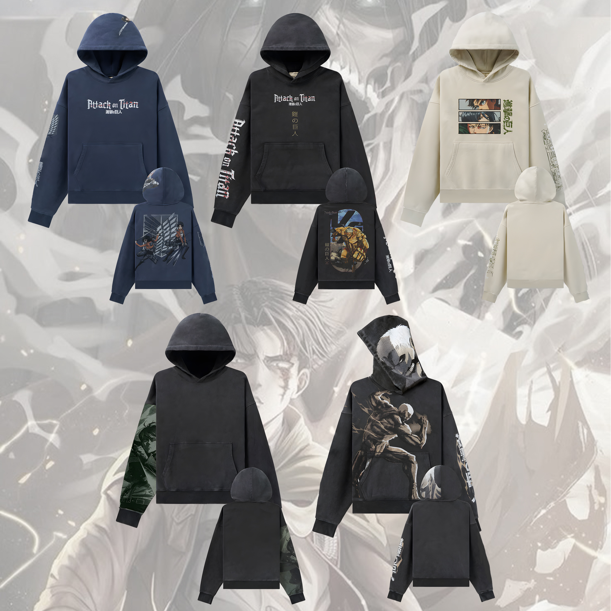 Unisex “ATTACK ON TITAN” Anime Style Retro Hoodie