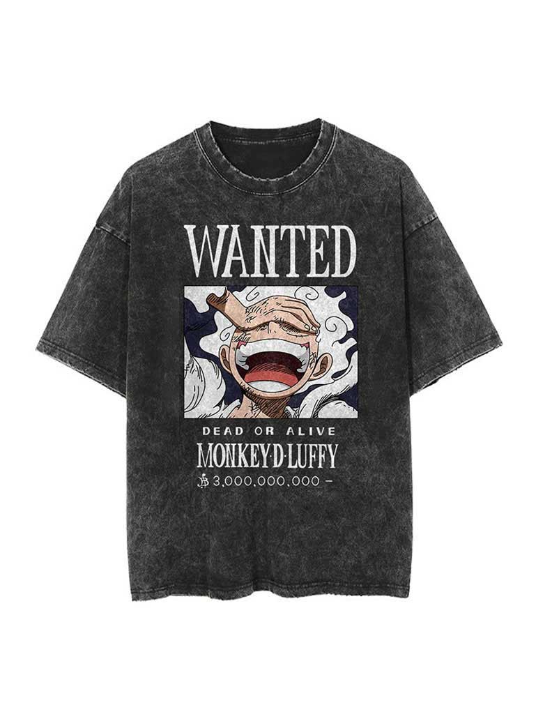 Luffy 'Wanted' Vintage Tee-Teegamechanger