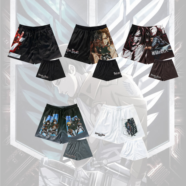 Unisex "ATTACK ON TITAN" Anime Style Retro Shorts