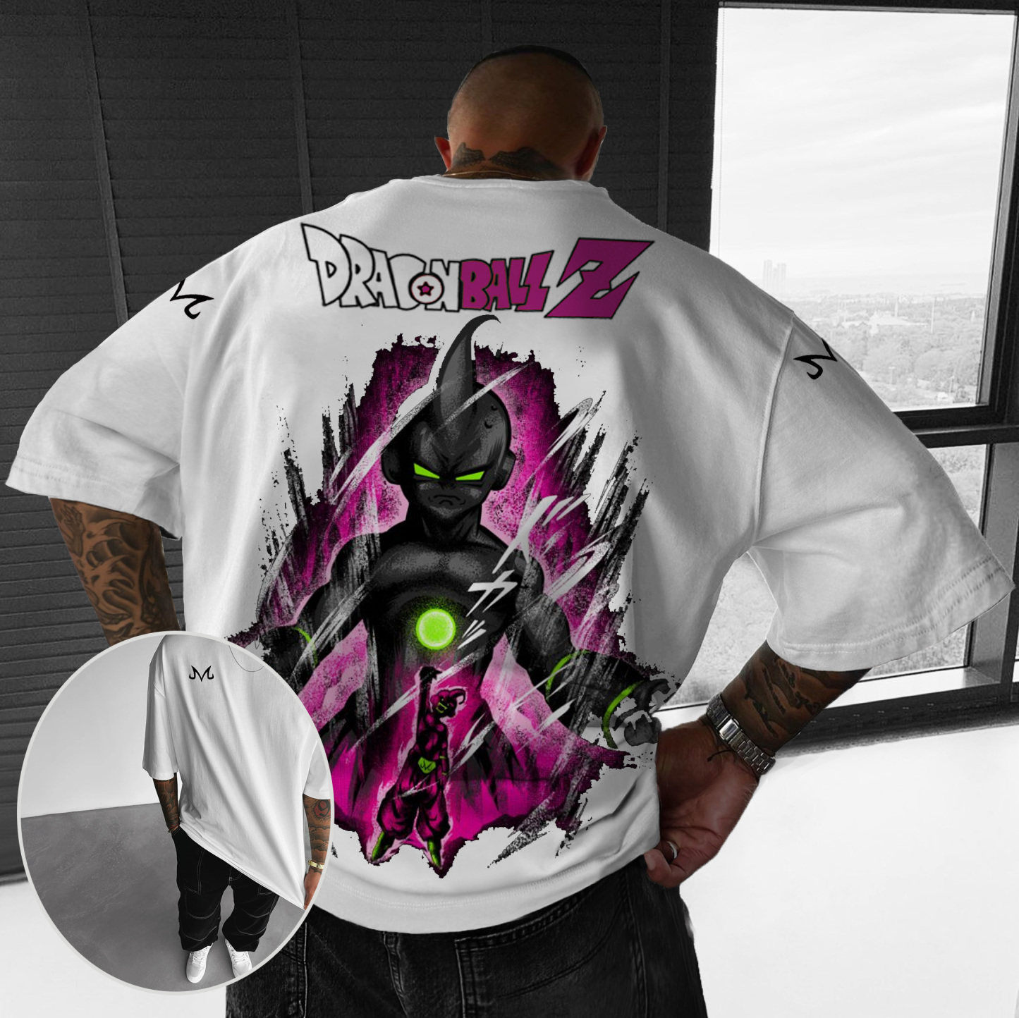 Unisex Oversized DB Buu Anime Print T-shirt