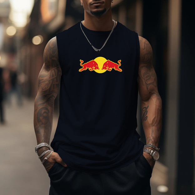 Unisex Loose Fit Racer Print Tank Top