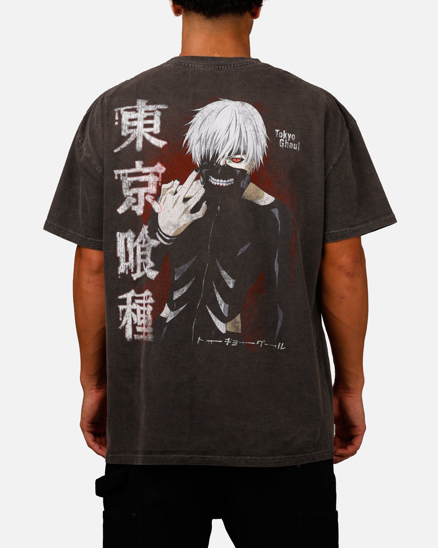  Tokyo Ghoul Kaneki Vintage T-Shirt Black Acidwash
